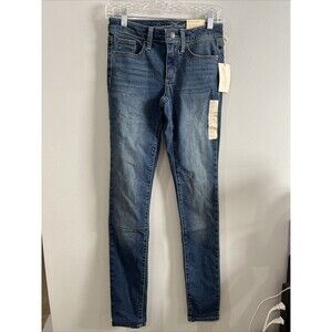 Universal Thread Women's‎ Size 00/24 Blue Skinny Mid Rise Jeans Long